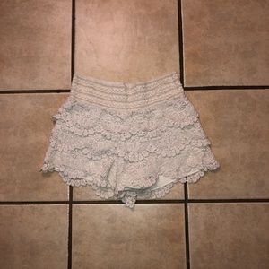 Lace high waisted shorts